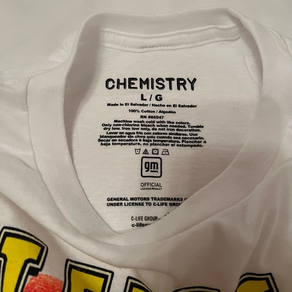 Chevy Corvette Printed White Men’s Tee Size Large - Picture 2 of 4